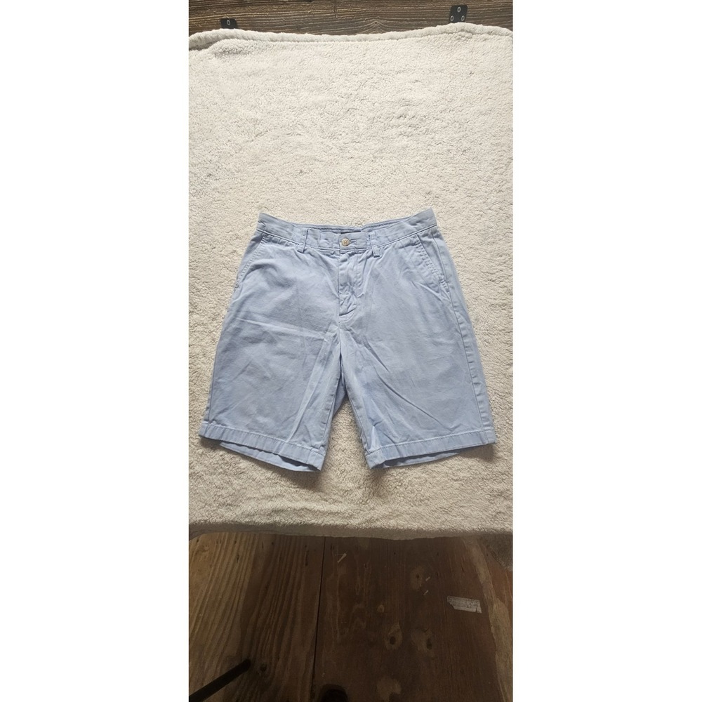 Nautica Size 30 Women's Light Blue Cotton Chino Shorts Classic Fit Zip .